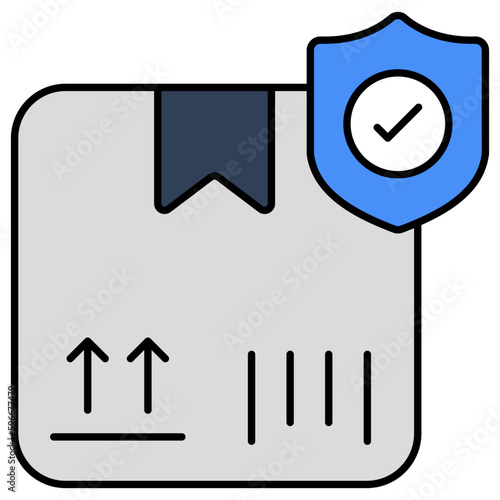 Editable design icon of parcel security