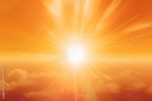 Radiant sunshine in a summery natural abstract backdrop with a gleaming sun. Generative AI