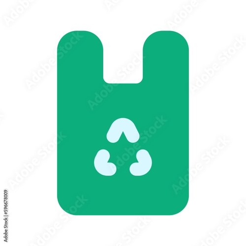 recycled plastic bag flat icon