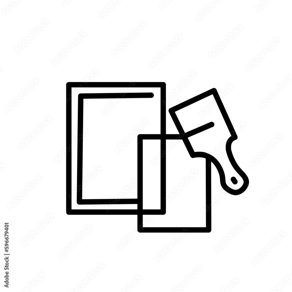 Picture frames and brush on white background Picture frames and brush on white background