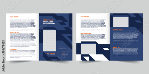 Handy Man bifold brochure template. A clean, modern, and high-quality design bifold brochure vector design. Editable and customize template brochure