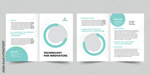 IT Software bifold brochure template. A clean, modern, and high-quality design bifold brochure vector design. Editable and customize template brochure