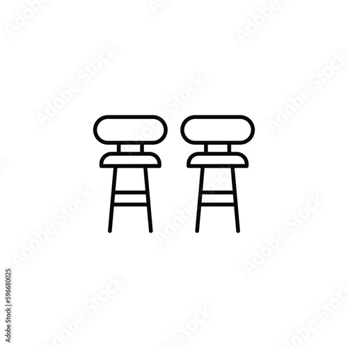 Dinning Chair icon design with white background stock illustration