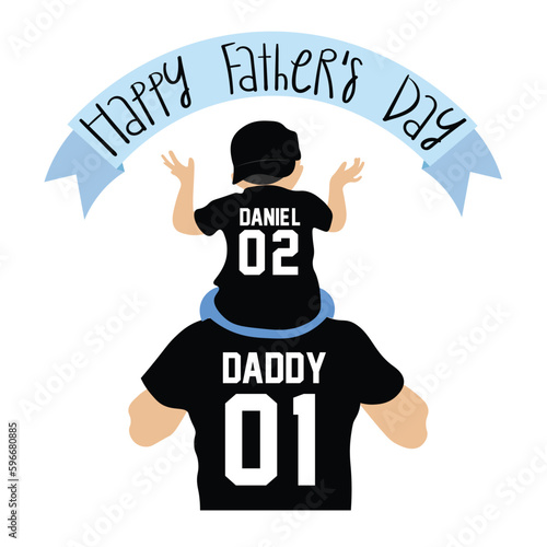 Happy father's day, dad and son vector
