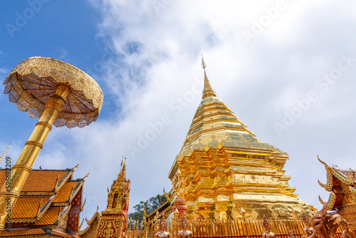 Phra That Doi Suthep Temple is buddhist temple in Chiang Mai, Thailand.