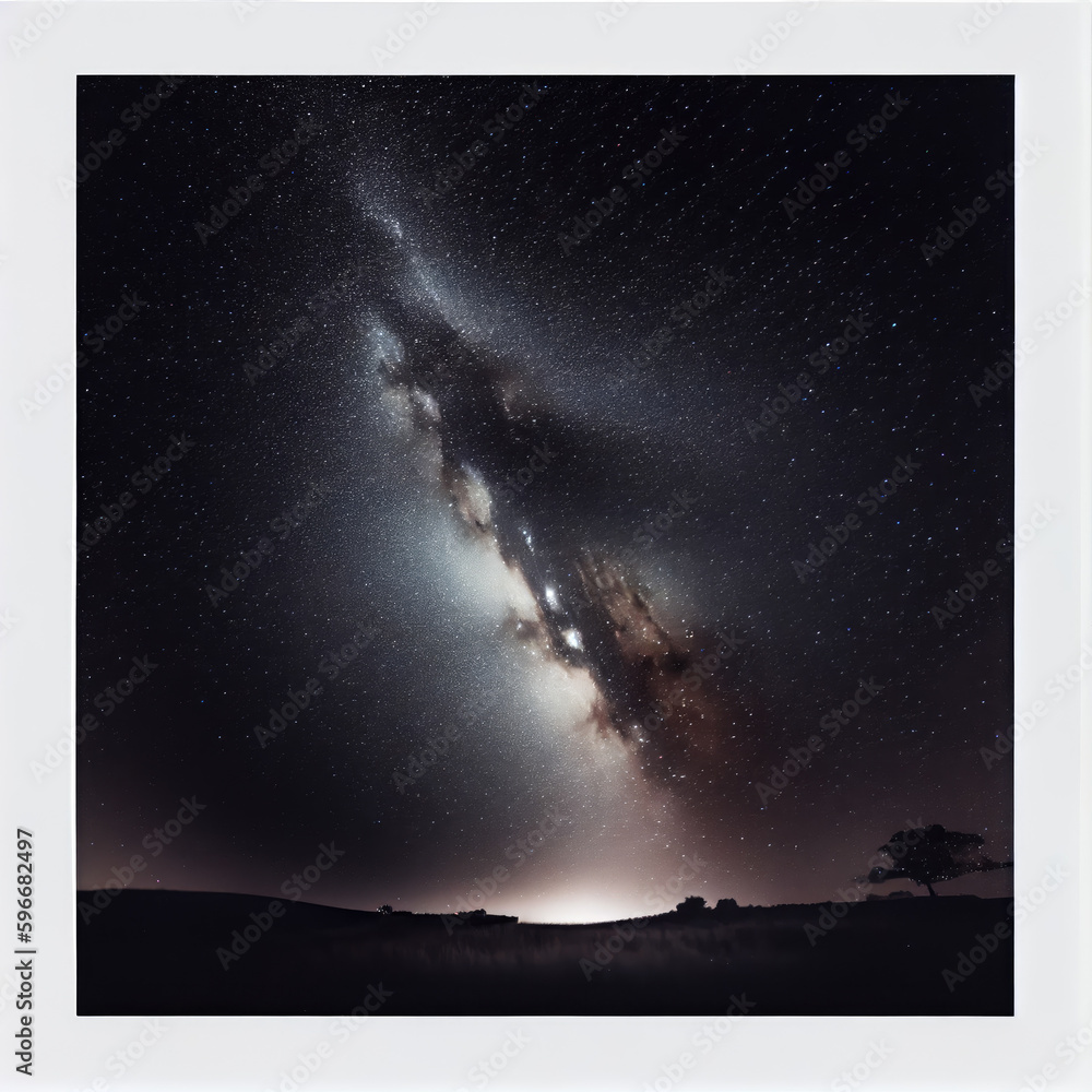 Obraz premium A cluster of stars in a galaxy. Generative AI.