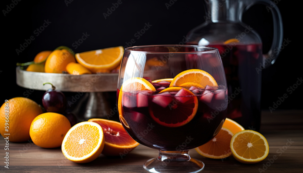 Sunset Sangria. A Spanish style wine punch Sunset Sangria. A Spanish style wine punch