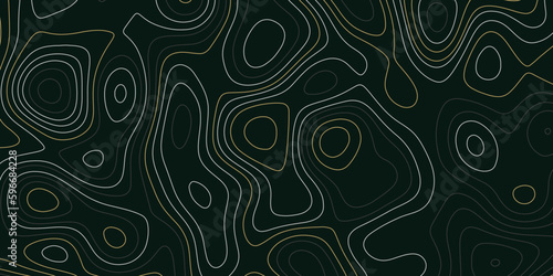 Topographic map. Dark seamless design. Bold tileable isolines pattern. Vector illustration.