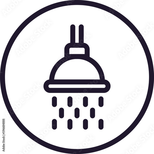 Single line icon of shower on isolated white background. High quality editable stroke for mobile apps, web design, websites, online shops etc.