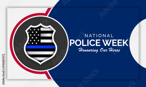 National Police week (NPW) is observed every year in May in United states that pays tribute to the local, state, and federal officers who have died or disabled, in the line of duty. vector art