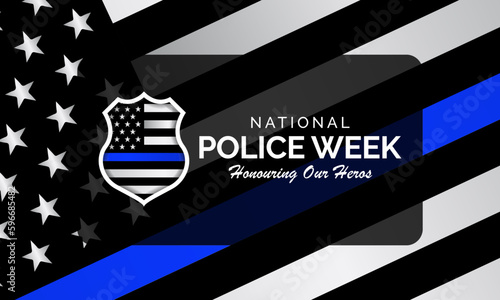 National Police week (NPW) is observed every year in May in United states that pays tribute to the local, state, and federal officers who have died or disabled, in the line of duty. vector art