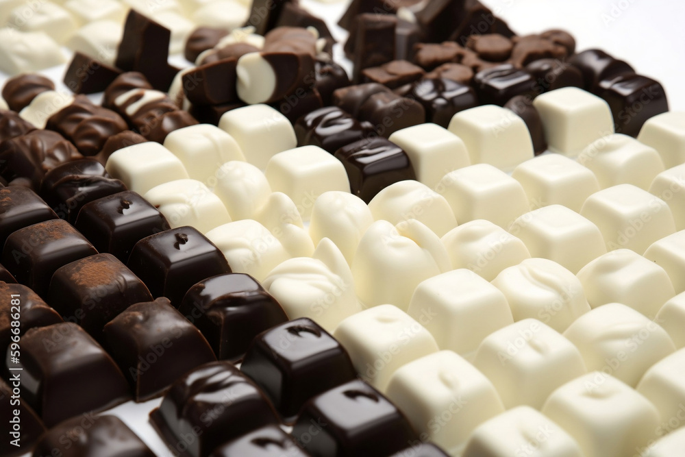 Obraz premium Black and white chocolate. AI Generated