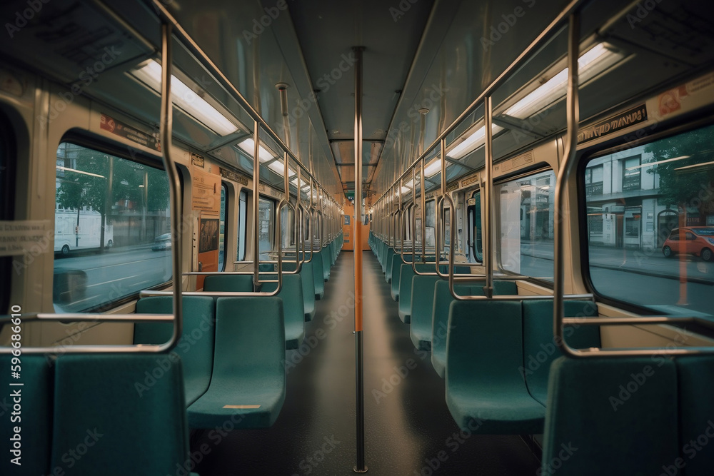 Public transport inside. AI Generated Public transport inside. AI Generated