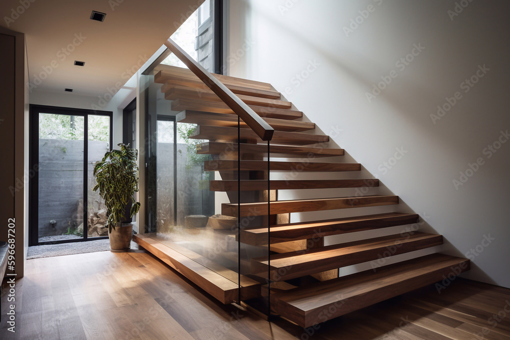 Stairs in the house. AI Generated Stairs in the house. AI Generated