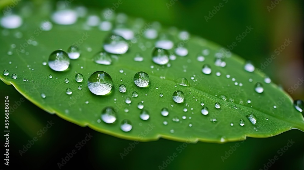 Water droplets on a leaf, showcasing nature's beauty and purity, generative ai Water droplets on a leaf, showcasing nature's beauty and purity, generative ai