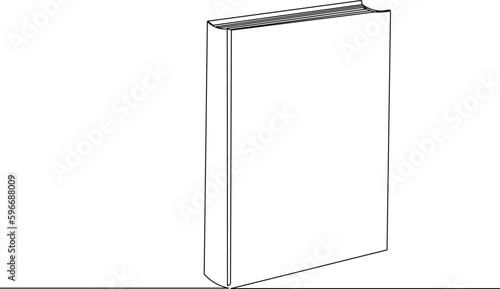 book continuous line drawing isolated vector