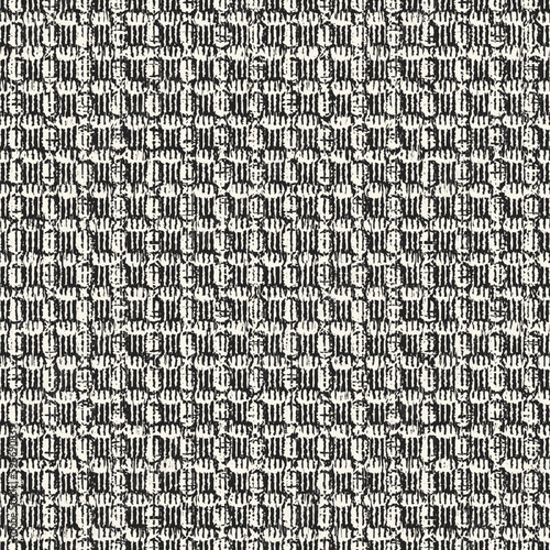 Monochrome Grain Stroke Textured Grid Pattern