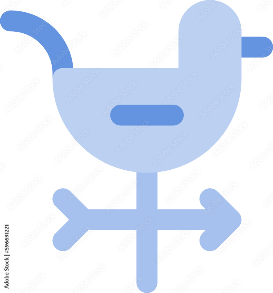 Weather vane in flat icon