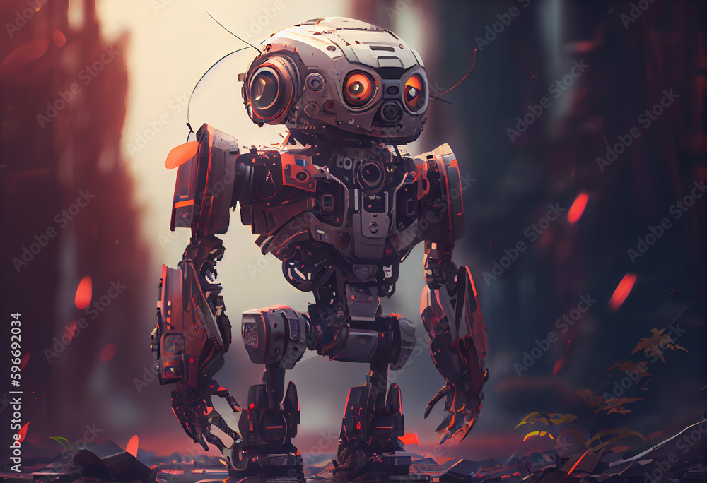 Fototapeta premium Artificial Intelligence, Robot, Future, Technological 3d Rendering, Background, AI, created with Generative AI Technology