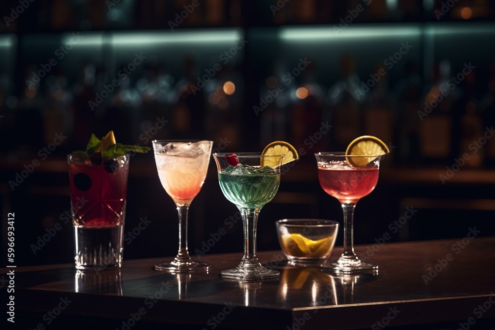 Experience opulence in the stylish bar with AI generated cocktails