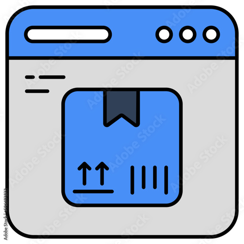 An icon design of online parcel