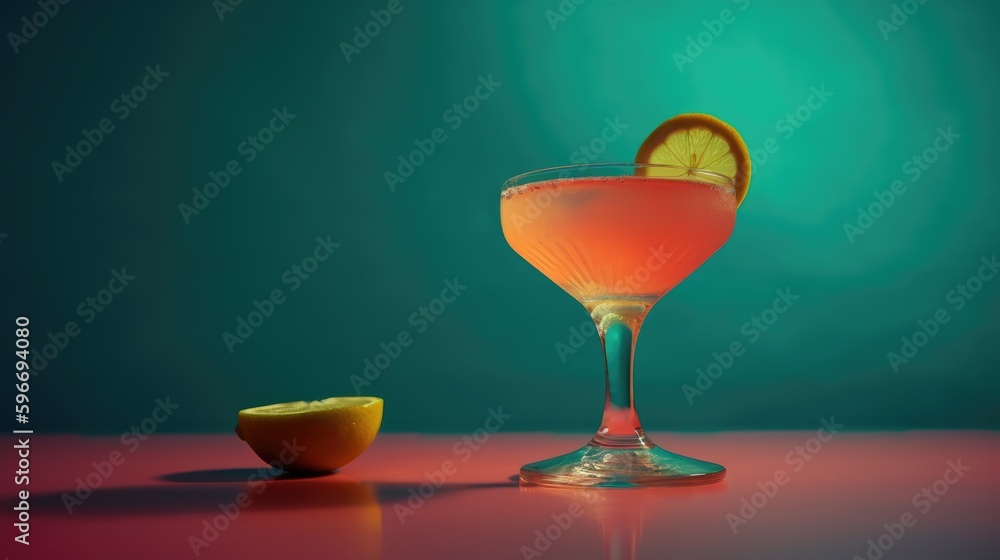 Cocktail on solid color background Cocktail on solid color background