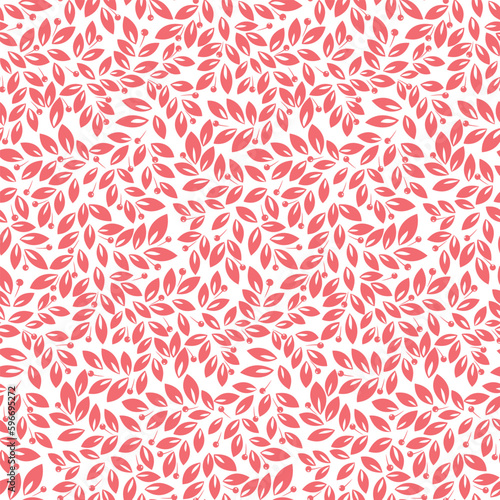 Flower pattern. Seamless white and pink ornament. Graphic vector background. Ornament for fabric, wallpaper, packaging © ELENA