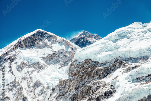 Everest Mountain Peak. The top of the world. Himalaya. Nepal