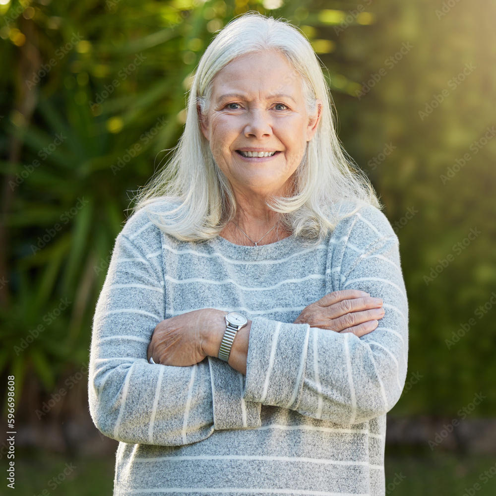 The robbed that smiles, steals something from the thief. Shot of a senior woman standing outdoors. The robbed that smiles, steals something from the thief. Shot of a senior woman standing outdoors.