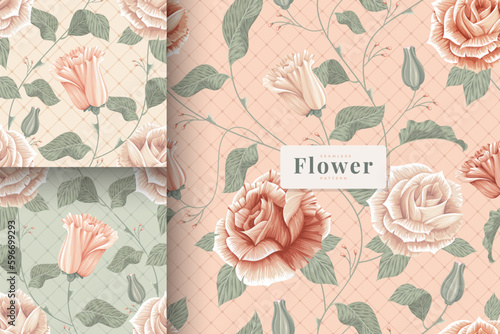 shabby chic beautiful flowers pattern