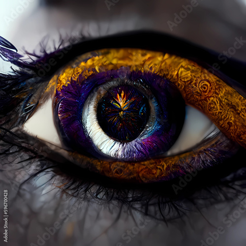 Eye Closeup Vibrant Colors