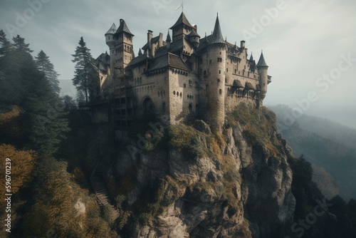 A castle from a medieval fantasy world. Generative AI