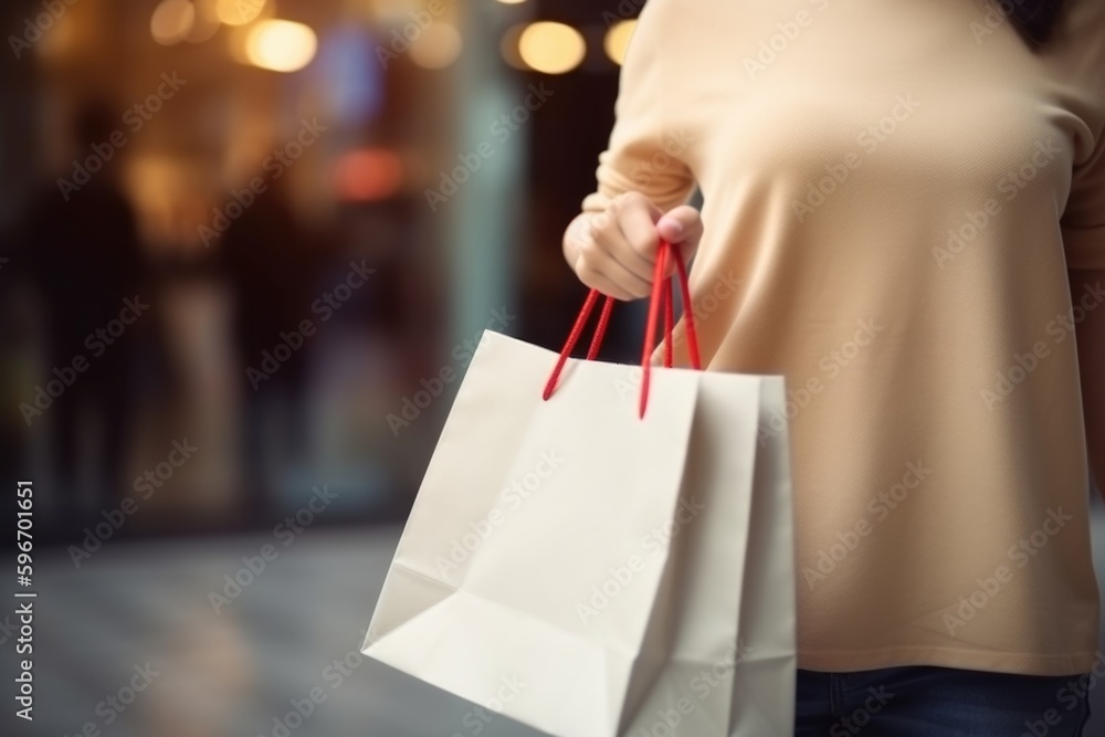 person holding shopping bags, ai generative