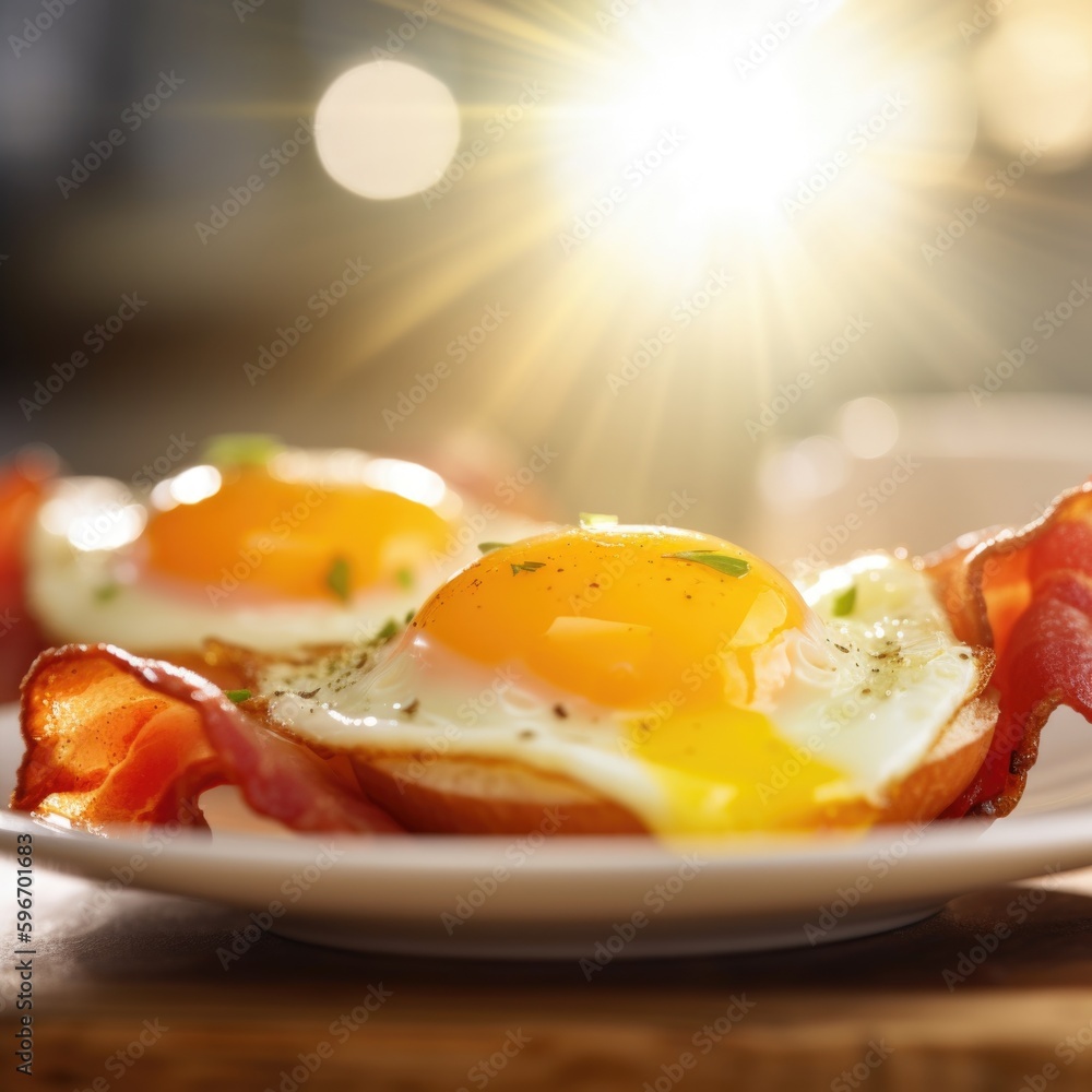 fried eggs and bacon, ai generative fried eggs and bacon, ai generative