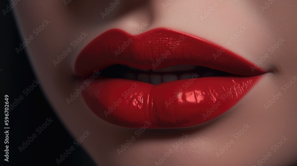 Fototapeta premium close up lips of woman, ai genrative