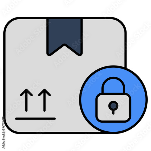 Editable design icon of parcel security
