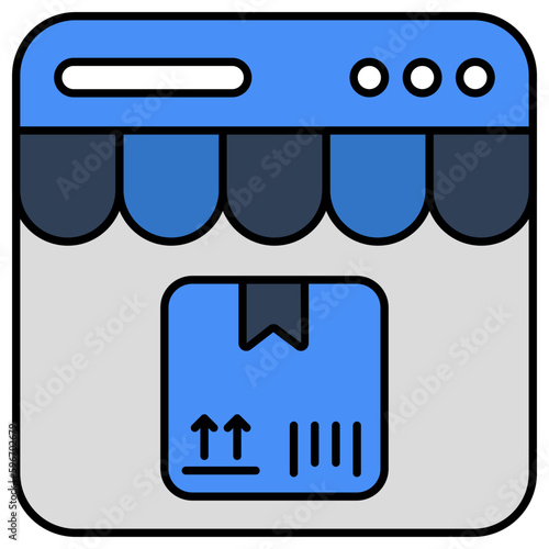 An icon design of online parcel