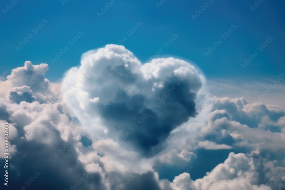 heart shaped clouds, ai generative heart shaped clouds, ai generative