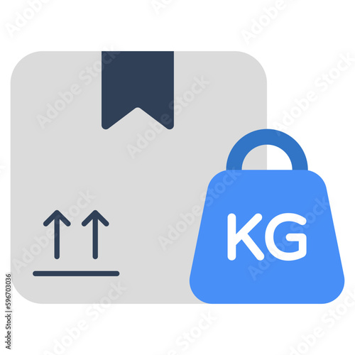 Conceptual flat design icon of parcel weighing