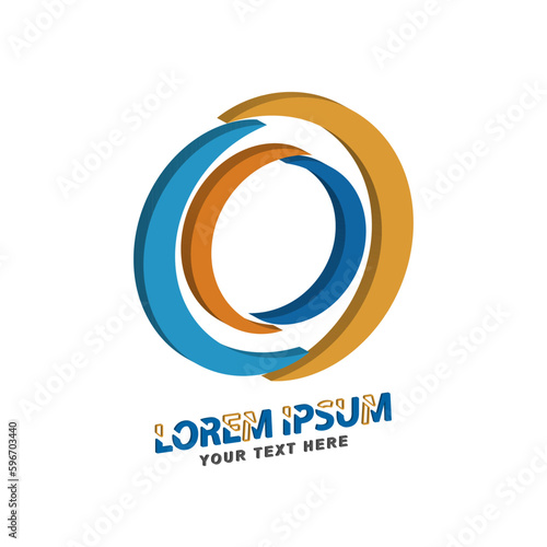 A circle with separated elements. 3d template for logo design, website or application. Community logo or corporate sign