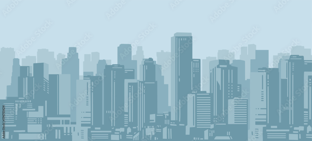 City skyscrapers vintage style banner