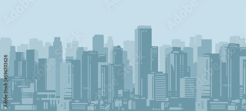 City skyscrapers vintage style banner