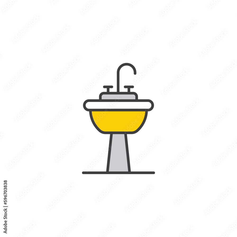 Washbasin icon design with white background stock illustration Washbasin icon design with white background stock illustration
