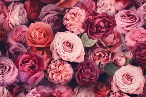 pink roses background  ai generative