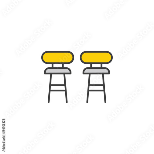 Dinning Chair icon design with white background stock illustration