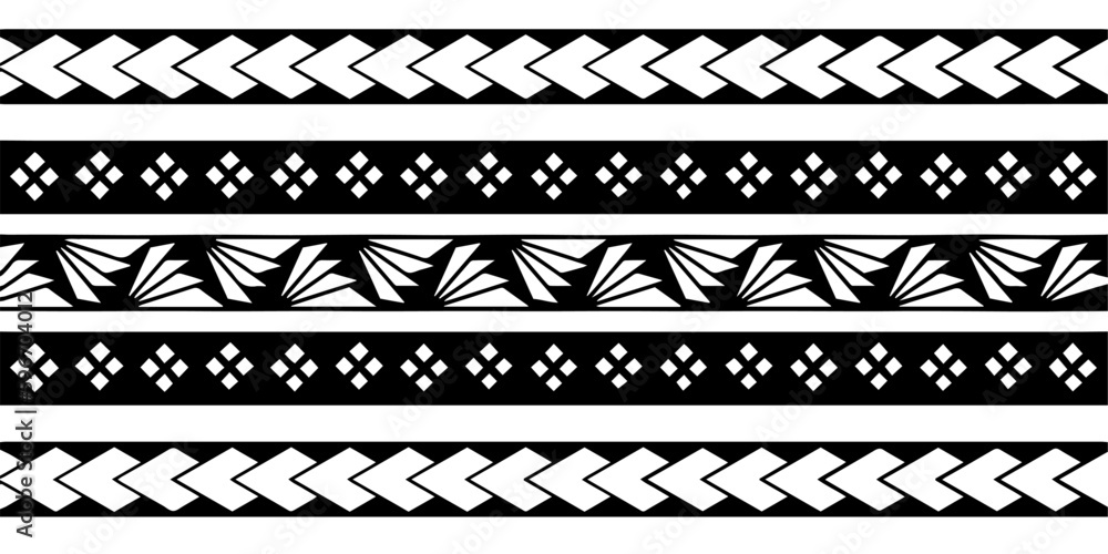 Wrap around arm polynesian tattoo design. Pattern aboriginal samoan. Vector illustration eps10. Wrap around arm polynesian tattoo design. Pattern aboriginal samoan. Vector illustration eps10.