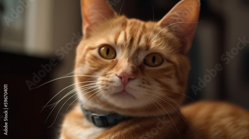 Orange tabby cat. AI generated illustration