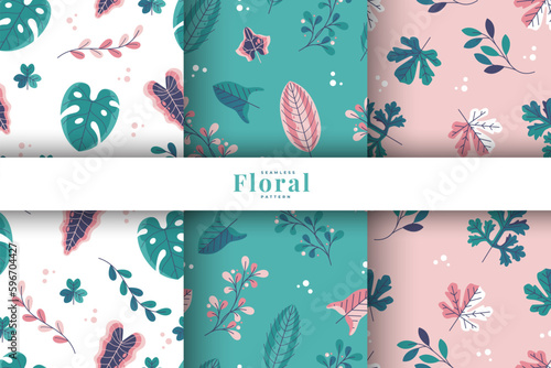 colorful exotic floral pattern collection