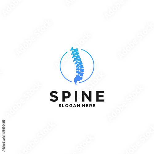 spine logo template vector in whie background