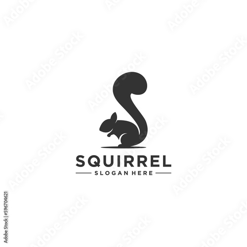 squirrel logo template vector in white background